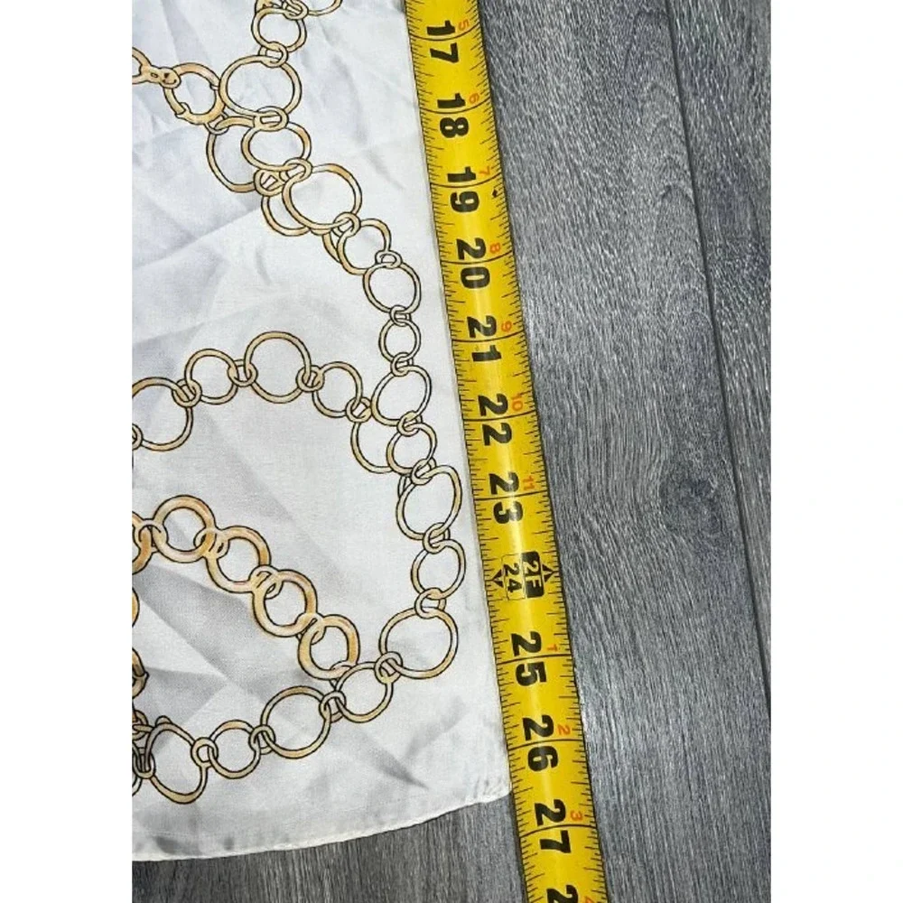 Women's Silk Feel Scarf chains White A006968